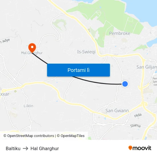 Baltiku to Hal Gharghur map