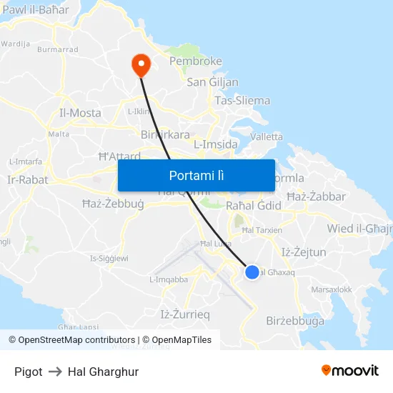 Pigot to Hal Gharghur map