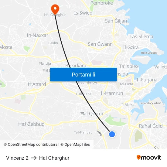 Vincenz 2 to Hal Gharghur map