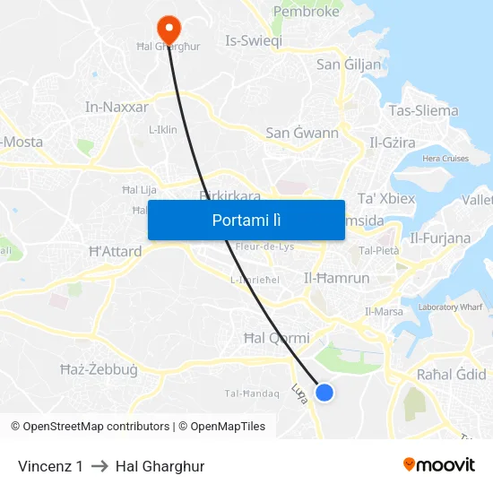 Vincenz 1 to Hal Gharghur map