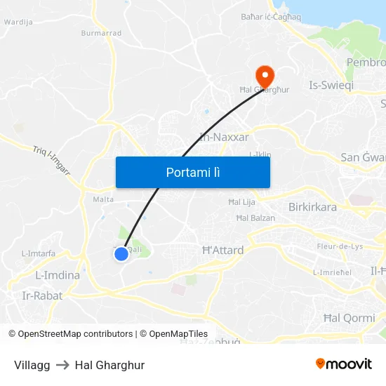 Villagg to Hal Gharghur map
