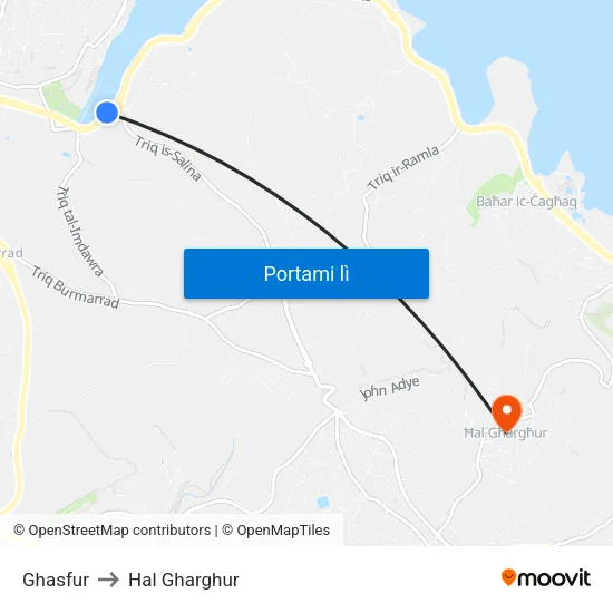 Ghasfur to Hal Gharghur map