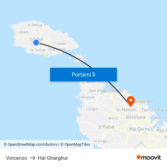 Vincenzo to Hal Gharghur map