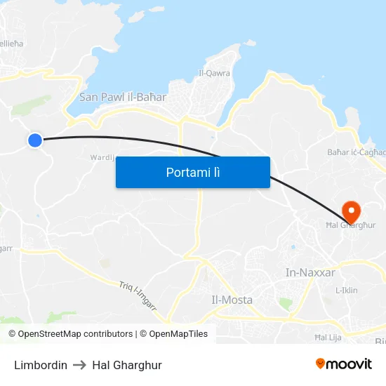 Limbordin to Hal Gharghur map
