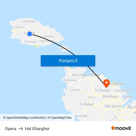 Opera to Hal Gharghur map