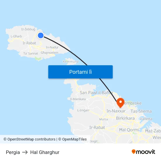 Pergia to Hal Gharghur map