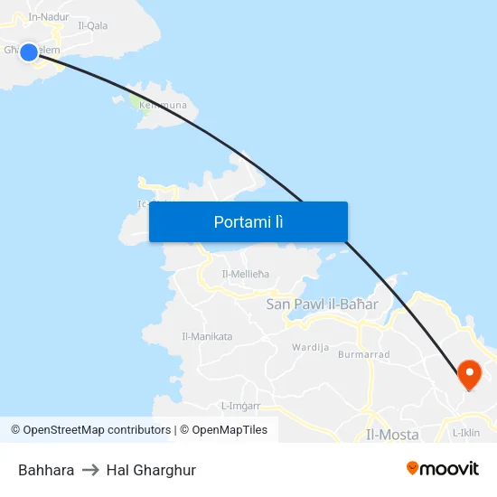 Bahhara to Hal Gharghur map