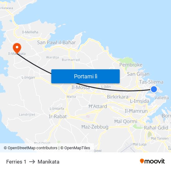 Ferries 1 to Manikata map