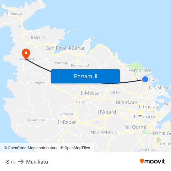 Sirk to Manikata map
