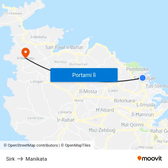 Sirk to Manikata map