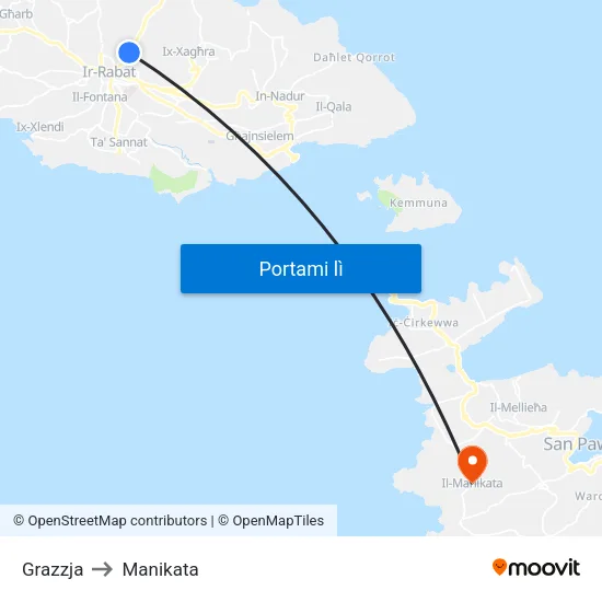 Grazzja to Manikata map