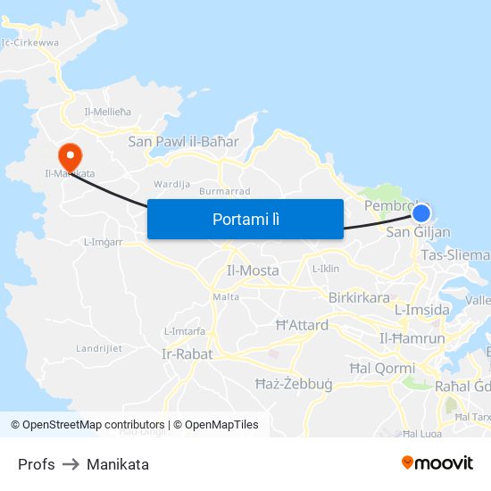 Profs to Manikata map