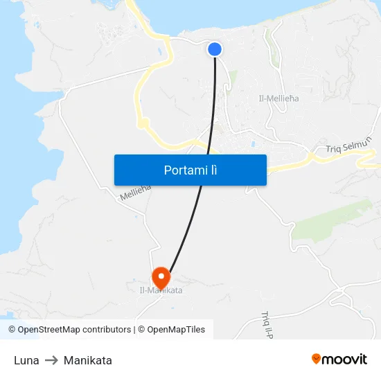 Luna to Manikata map