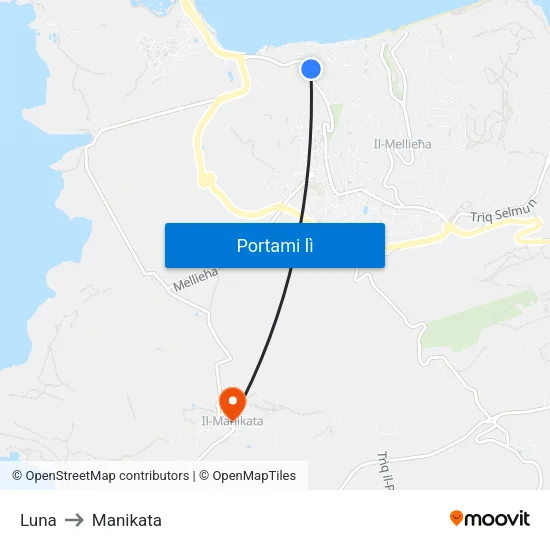 Luna to Manikata map