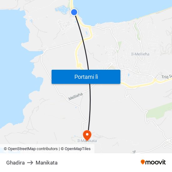 Ghadira to Manikata map