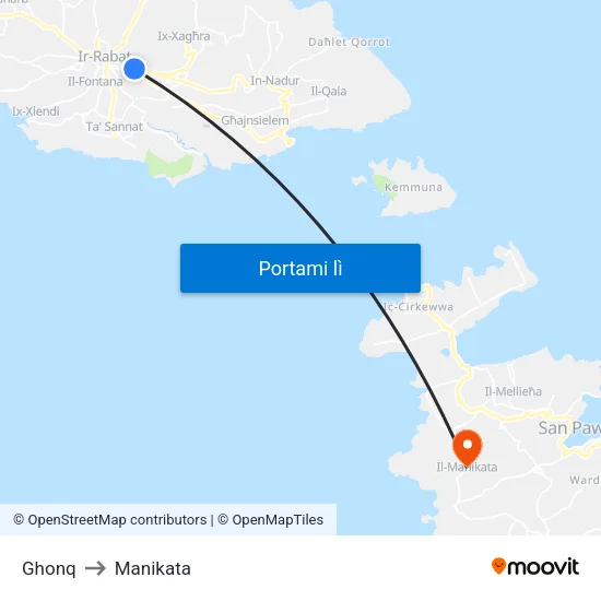 Ghonq to Manikata map