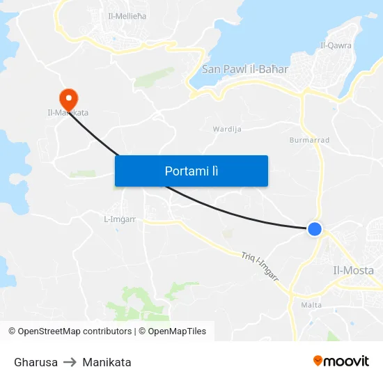 Gharusa to Manikata map