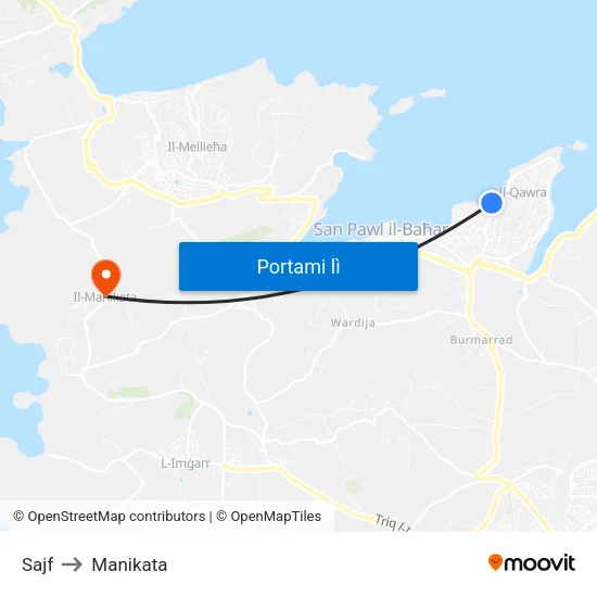 Sajf to Manikata map