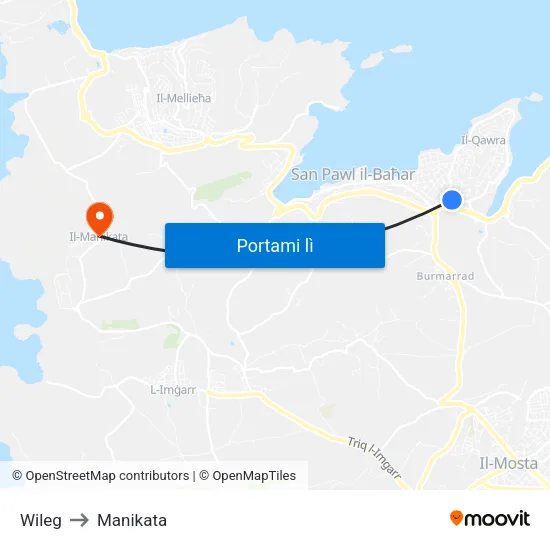 Wileg to Manikata map