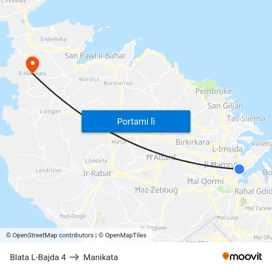 Blata L-Bajda 4 to Manikata map