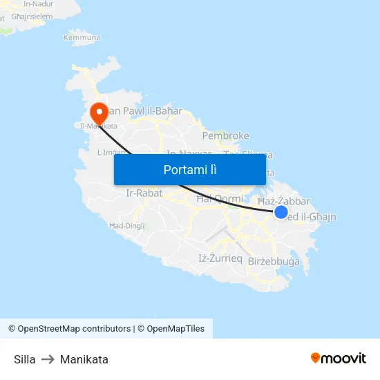 Silla to Manikata map