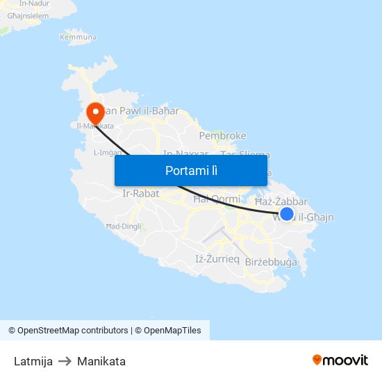 Latmija to Manikata map