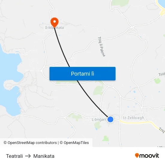 Teatrali to Manikata map