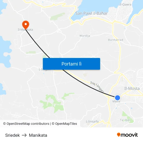 Sriedek to Manikata map