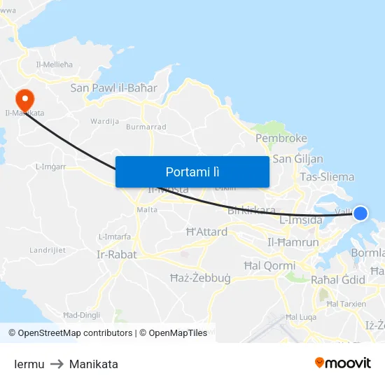 Iermu to Manikata map