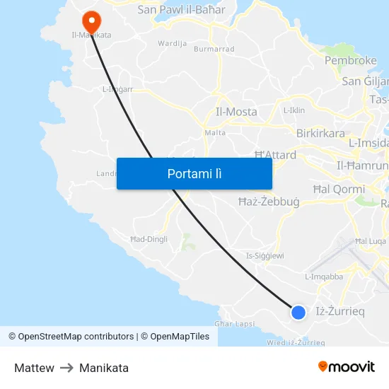Mattew to Manikata map