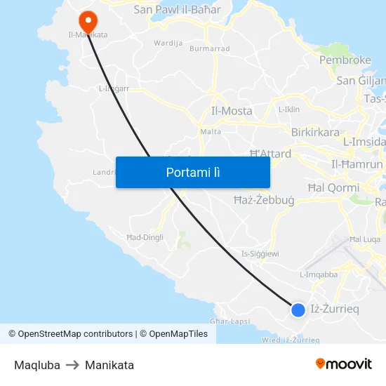 Maqluba to Manikata map