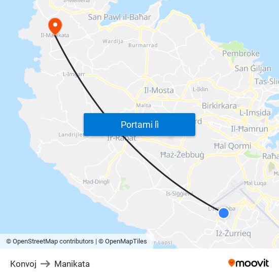 Konvoj to Manikata map