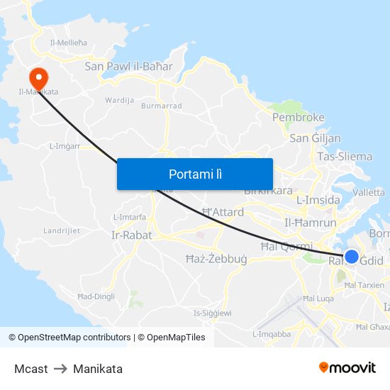 Mcast to Manikata map