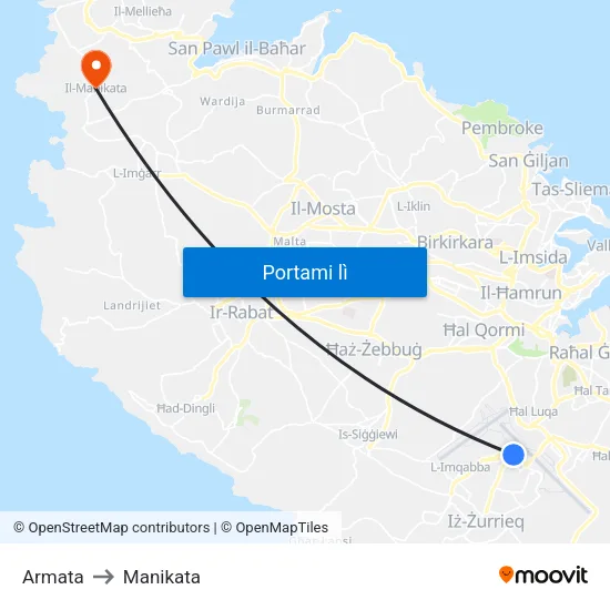Armata to Manikata map