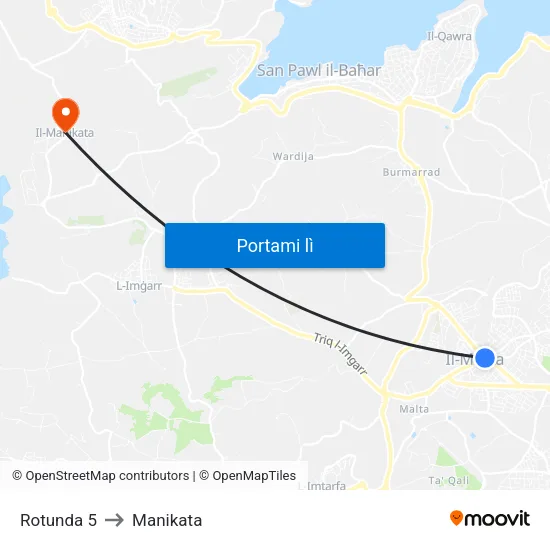 Rotunda 5 to Manikata map
