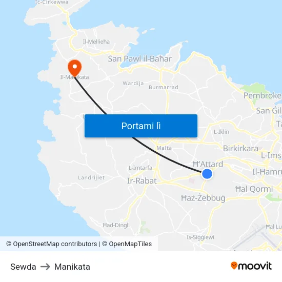 Sewda to Manikata map