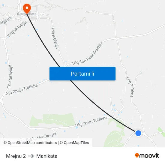 Mrejnu 2 to Manikata map