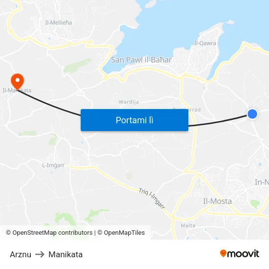 Arznu to Manikata map