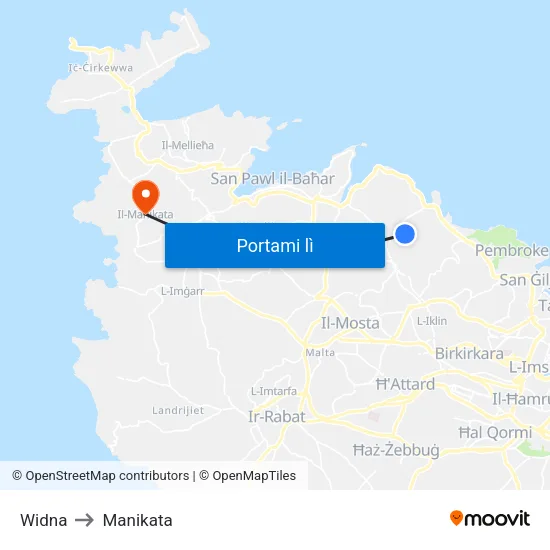 Widna to Manikata map