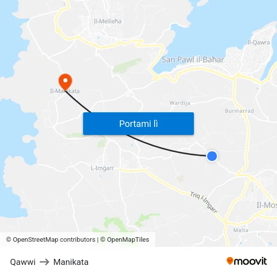 Qawwi to Manikata map