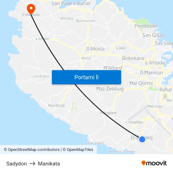 Sadydon to Manikata map