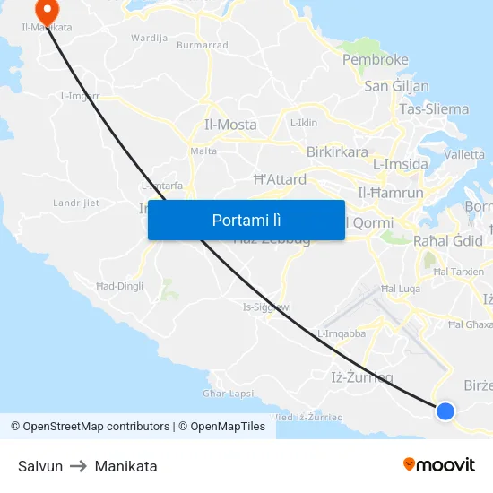 Salvun to Manikata map