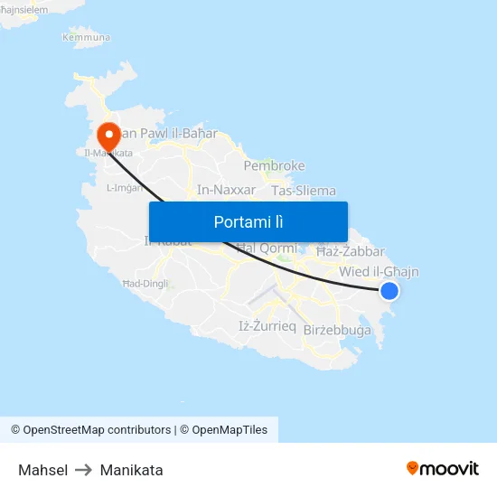 Mahsel to Manikata map