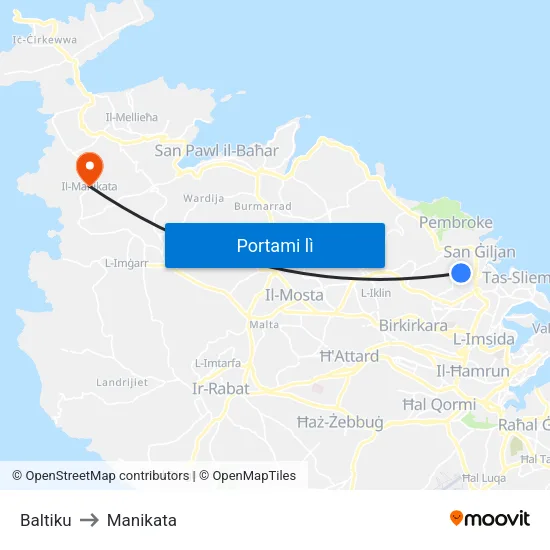 Baltiku to Manikata map