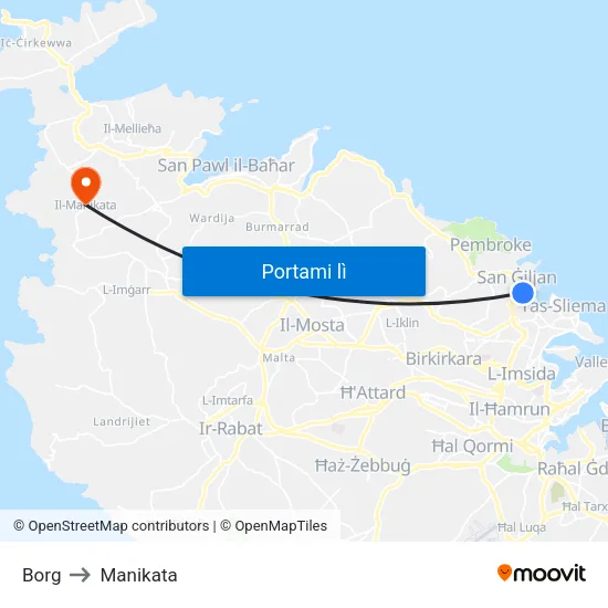 Borg to Manikata map