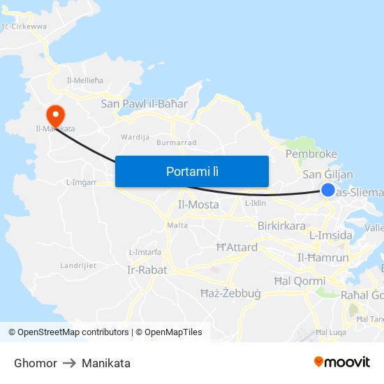 Ghomor to Manikata map