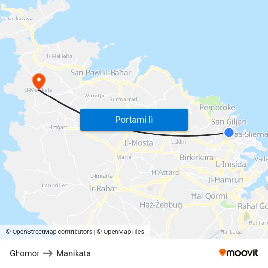 Ghomor to Manikata map