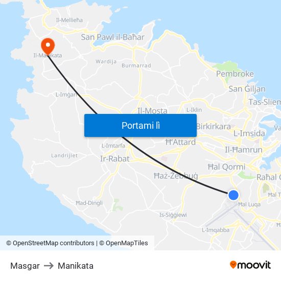 Masgar to Manikata map