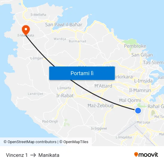 Vincenz 1 to Manikata map