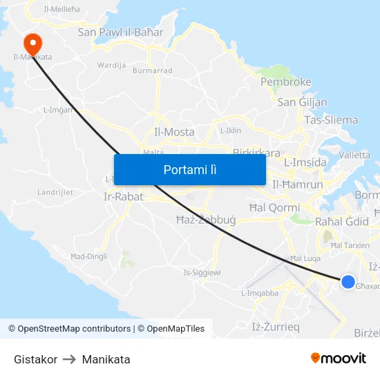Gistakor to Manikata map
